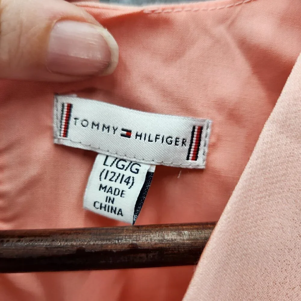Tommy Hilfiger Pink Shimmer Dress Semi Formal L 12/14
